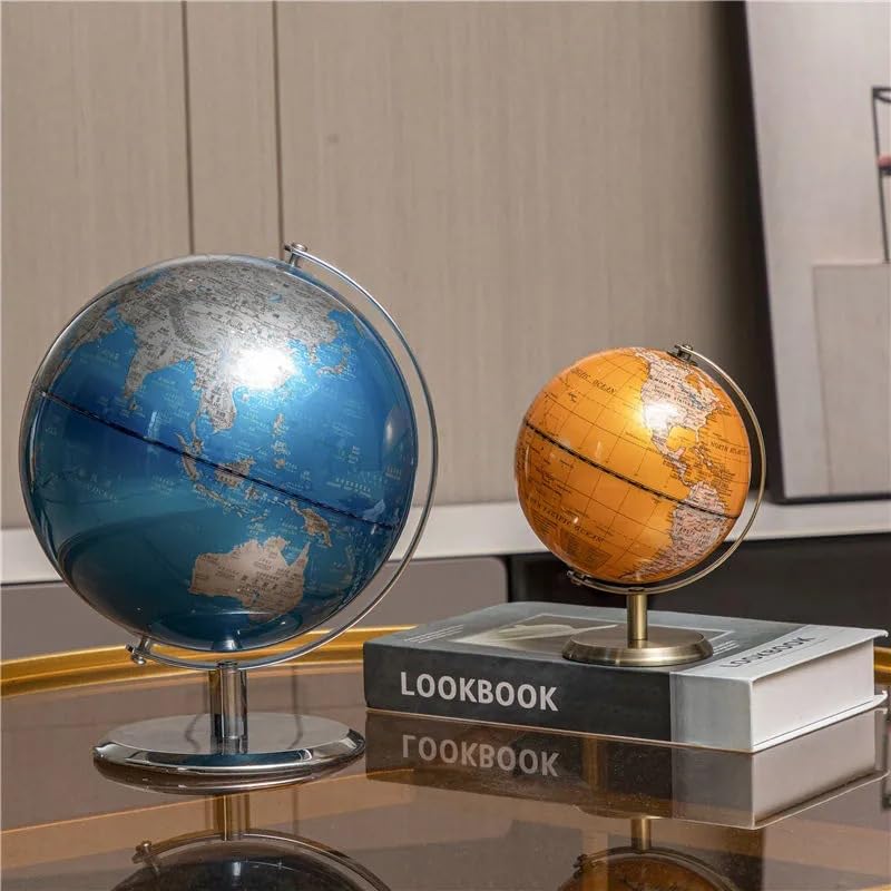 TTKTK World Globe with Stainless Steel Stand – 8-Inch Desktop Globe for Home & Office