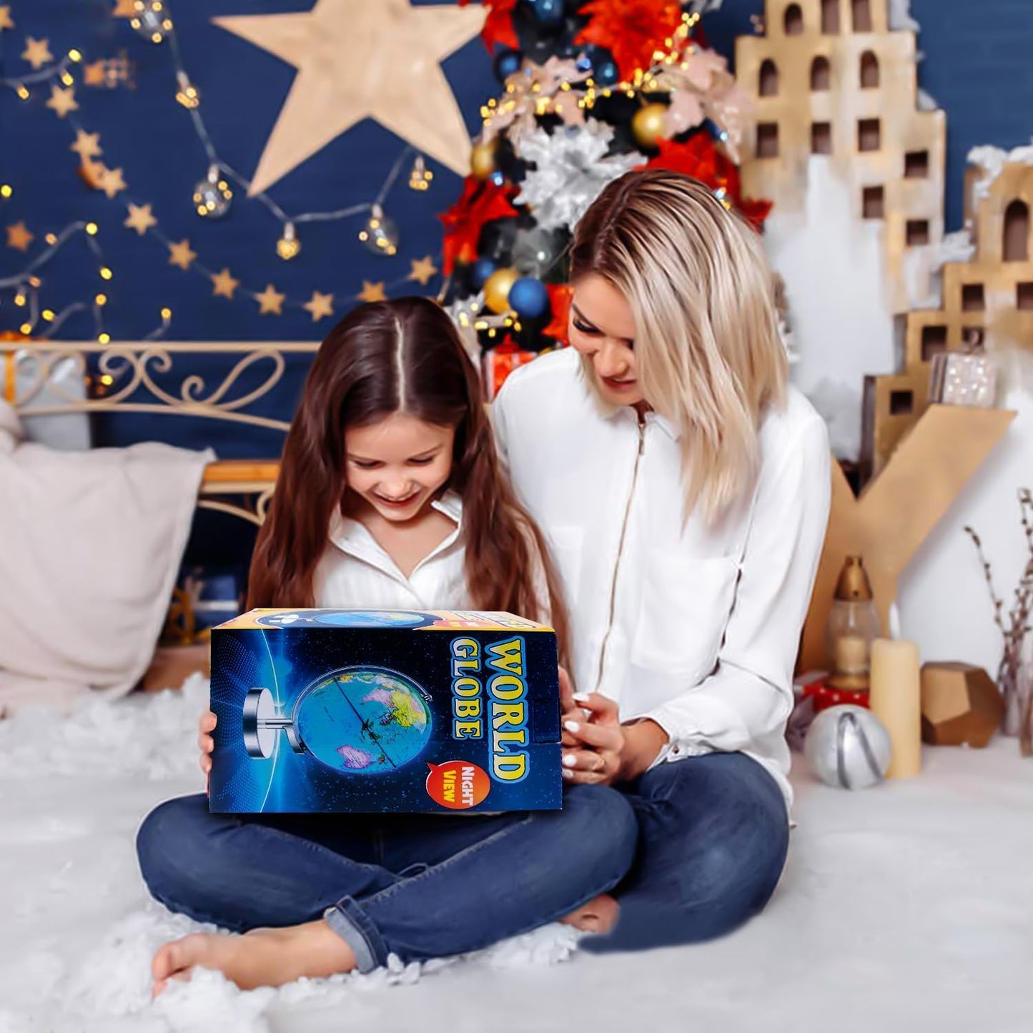 TTKTK World Globe 8-Inch Blue with Stainless Steel Stand – Rotating Educational Globe