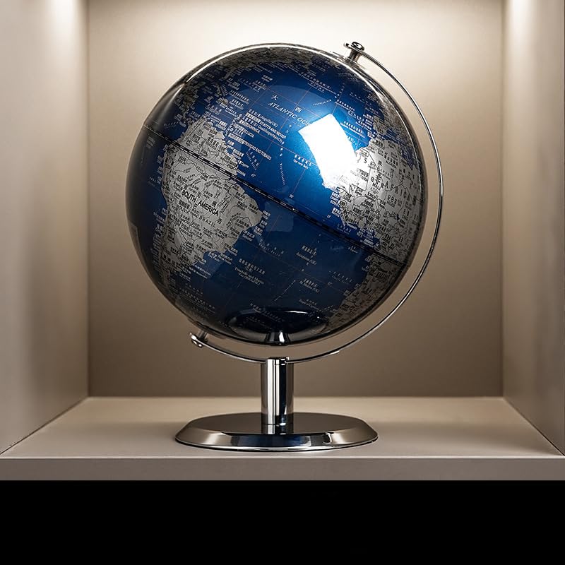 TTKTK World Globe with Stainless Steel Stand – 8-Inch Desktop Globe for Home & Office
