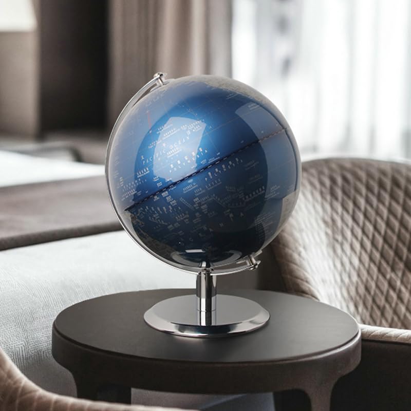 TTKTK World Globe with Stainless Steel Stand – 8-Inch Desktop Globe for Home & Office
