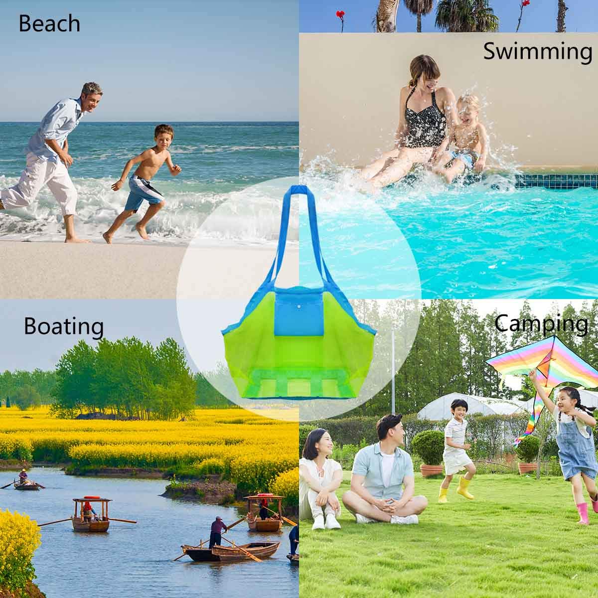 TTSAM Mesh Beach Bag Extra Large – Durable, Foldable Tote for Beach Toys & Sand