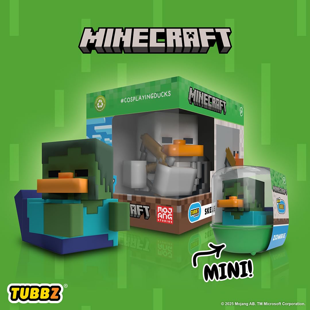 TUBBZ Mini: Minecraft Zombie Cosplaying Rubber Duck Vinyl Figure