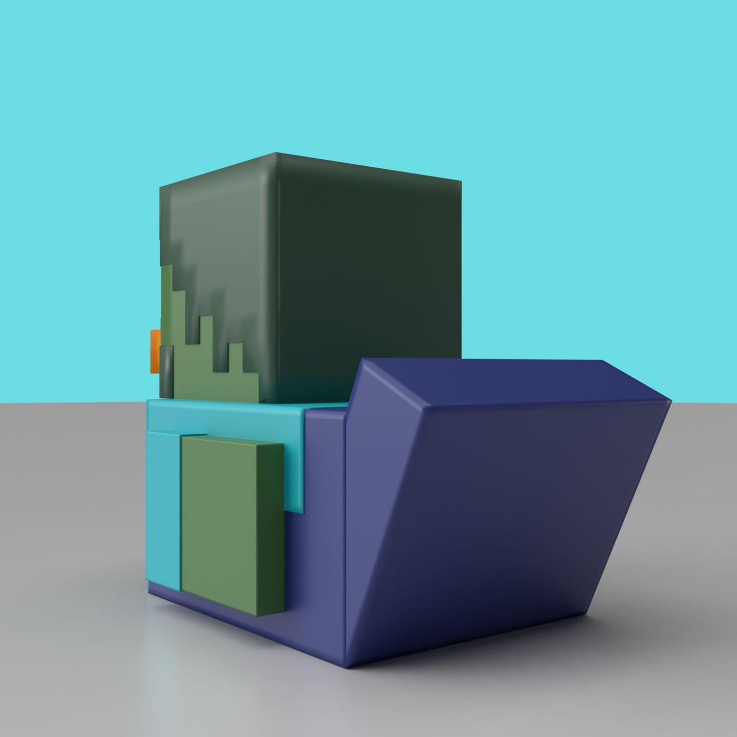 TUBBZ Mini: Minecraft Zombie Cosplaying Rubber Duck Vinyl Figure