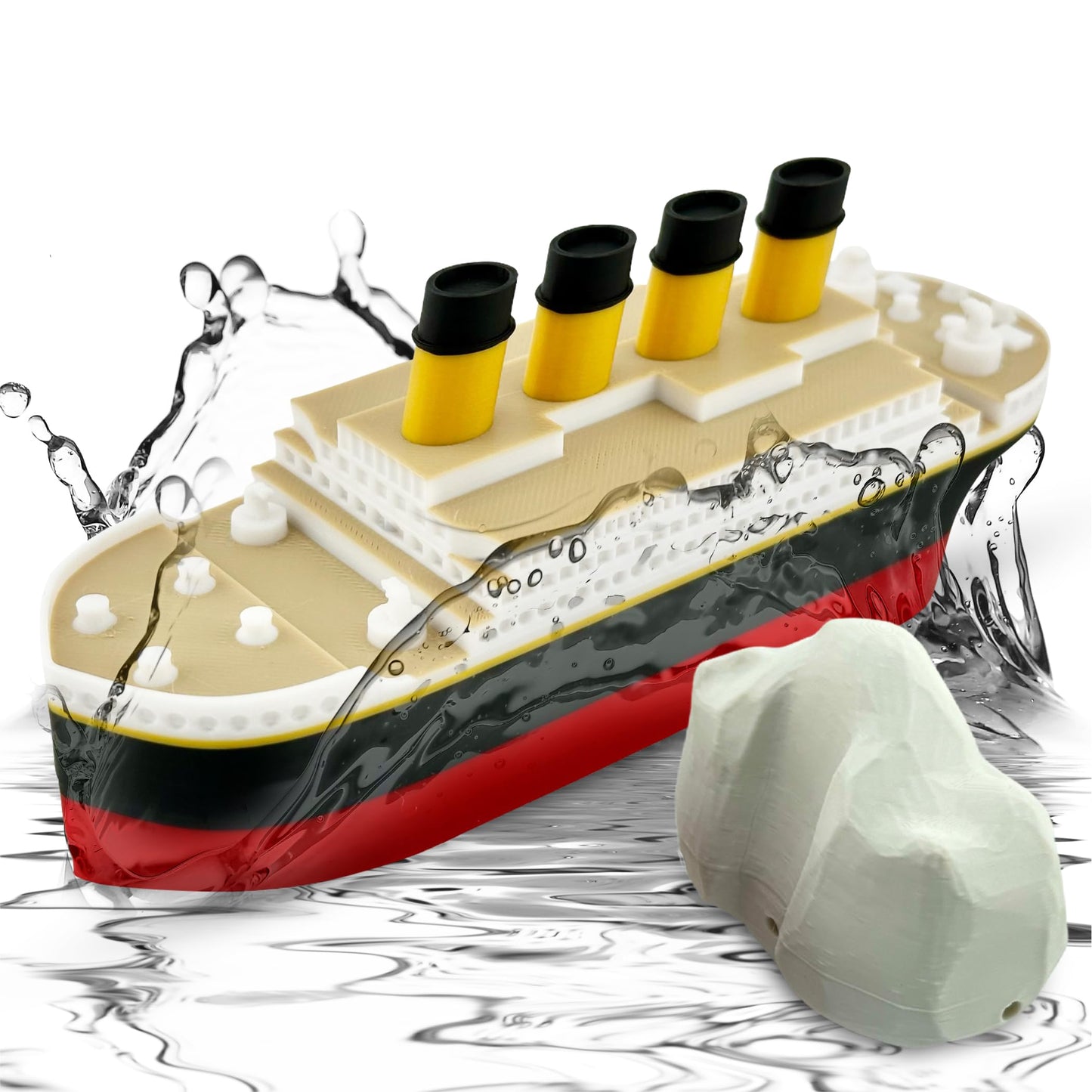 Titanic Toy Gift Set - 6-inch Floating RMS Titanic with Iceberg | Tubtastic