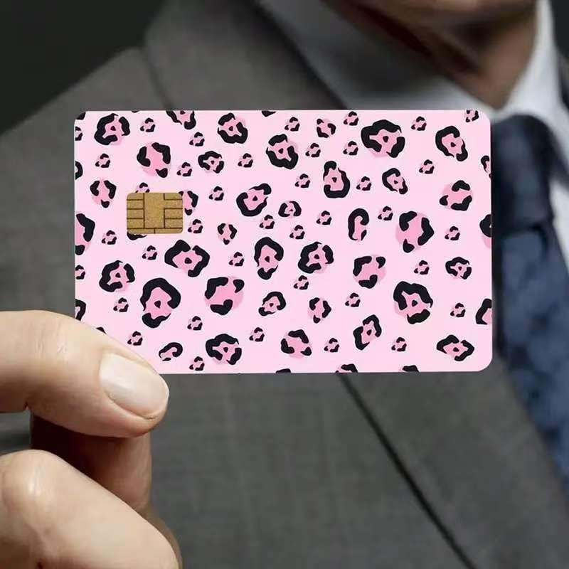 TUCEWP Leopard Print Credit Card Skin Stickers — 4-Piece Waterproof Card Decals
