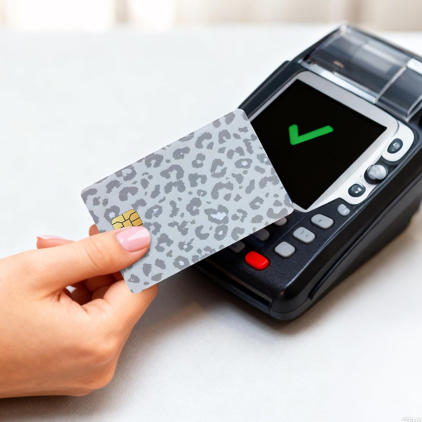 TUCEWP Leopard Print Credit Card Skin Stickers — 4-Piece Waterproof Card Decals