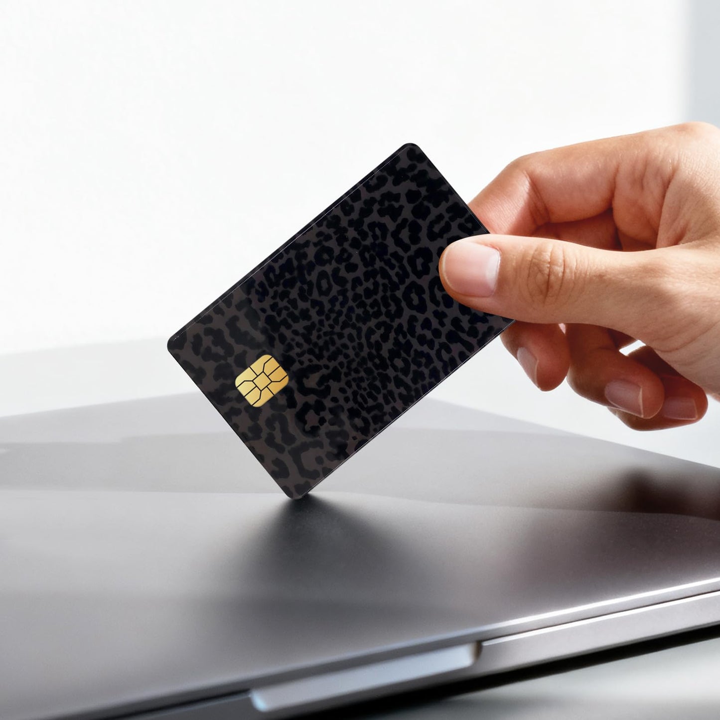 TUCEWP Leopard Print Credit Card Skin Stickers — 4-Piece Waterproof Card Decals