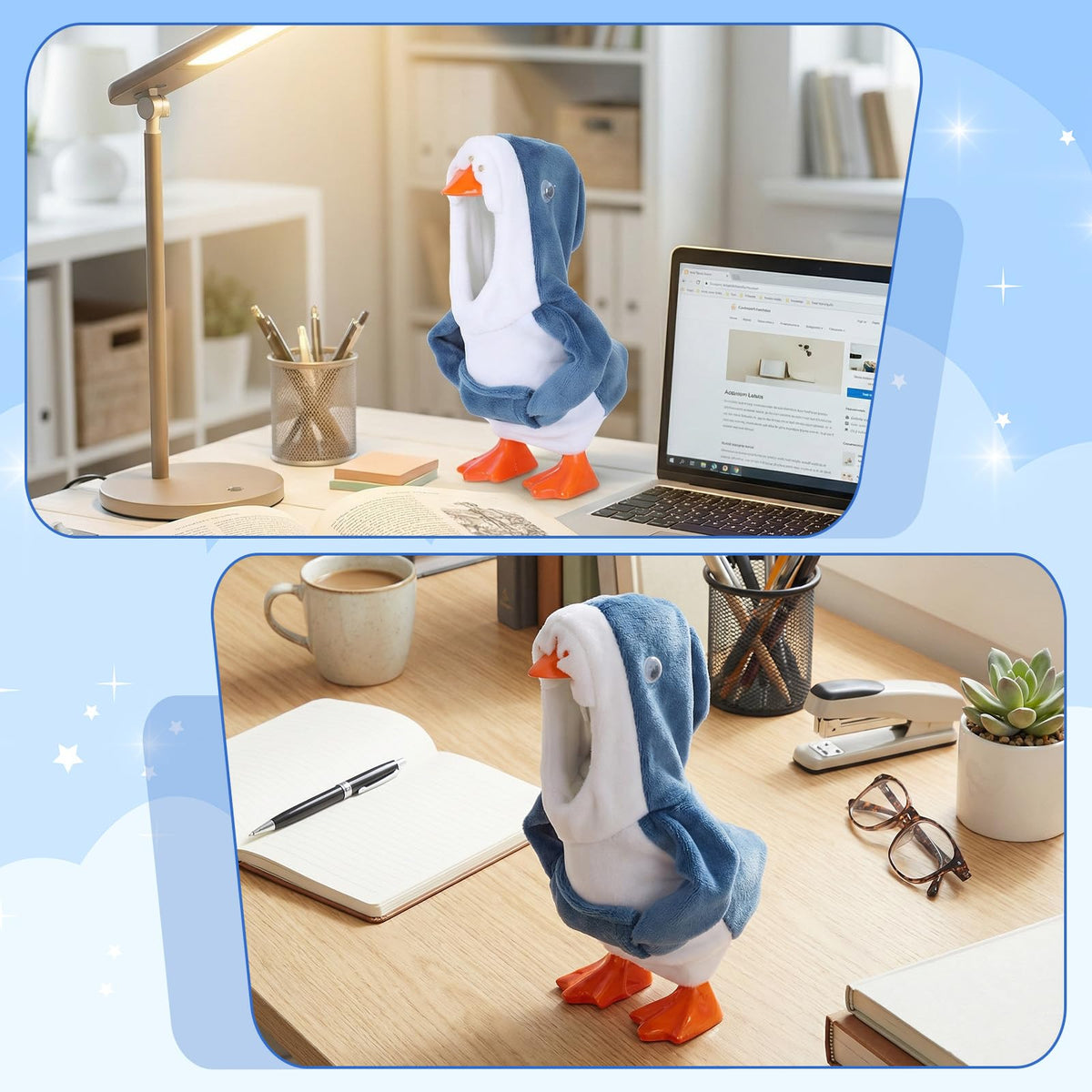Tucnoeu Shark Hoodie for 5.9-Inch Desk Goose – Mini Outfit Set
