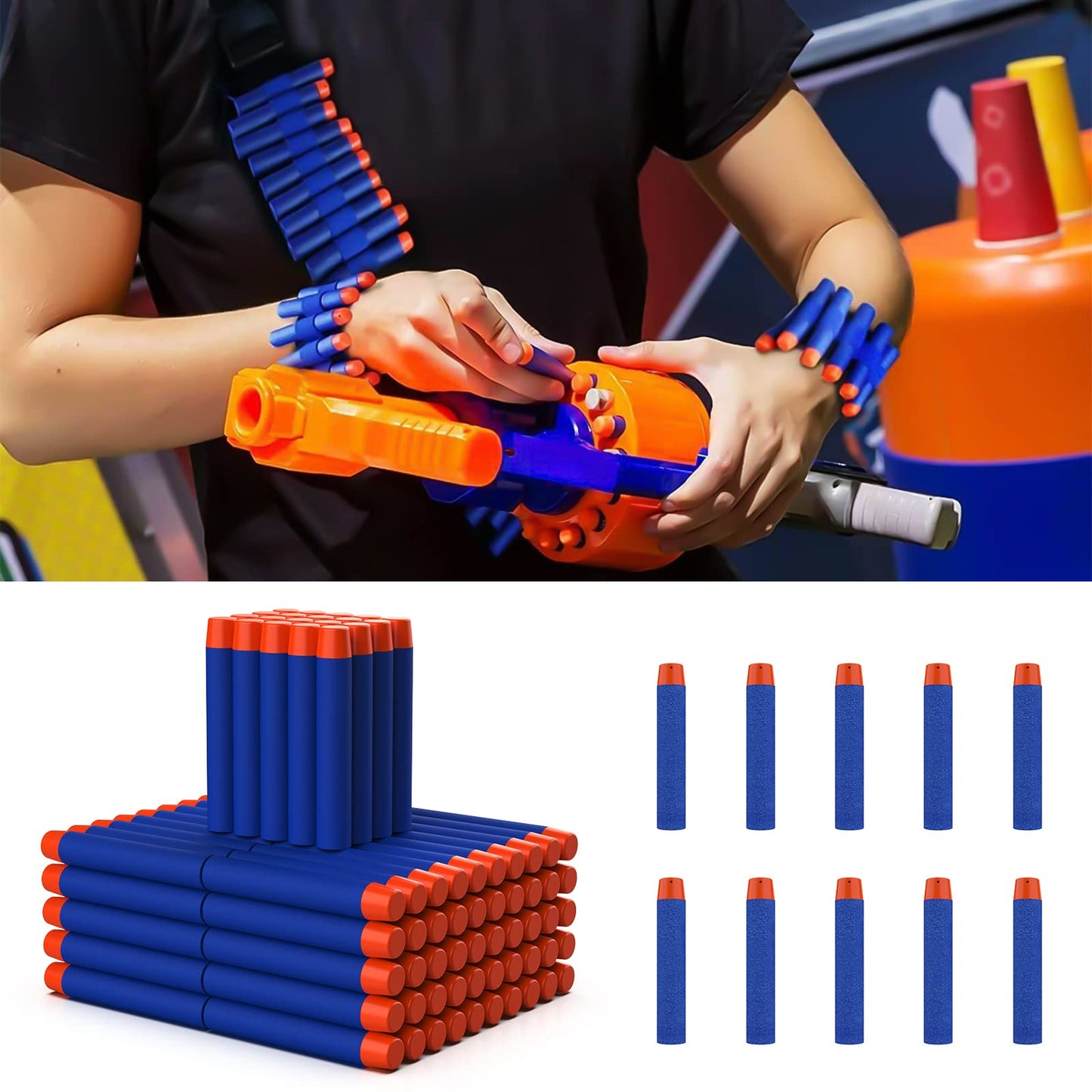 Tudaymol Nerf Bullets 500-Pack – Official Darts for Nerf N-ELITE Series, Compatible with Elite Blasters