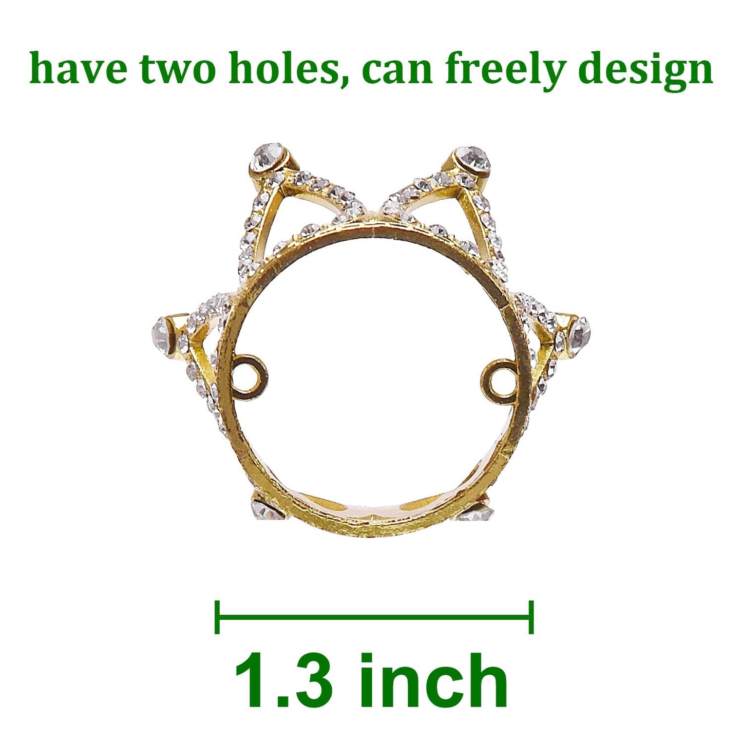 TUETOE Mini Infant Crown – Gold Crystal Rhinestone Cake Topper for Newborn Photo Props