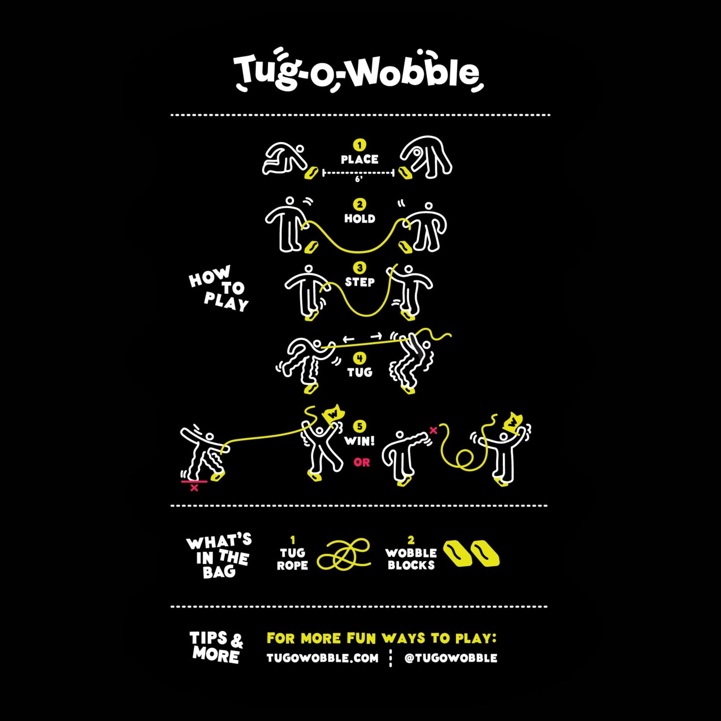 TUG O' WOBBLE: The Ultimate Balancing Outdoor Game for Backyard, Park, and Yard