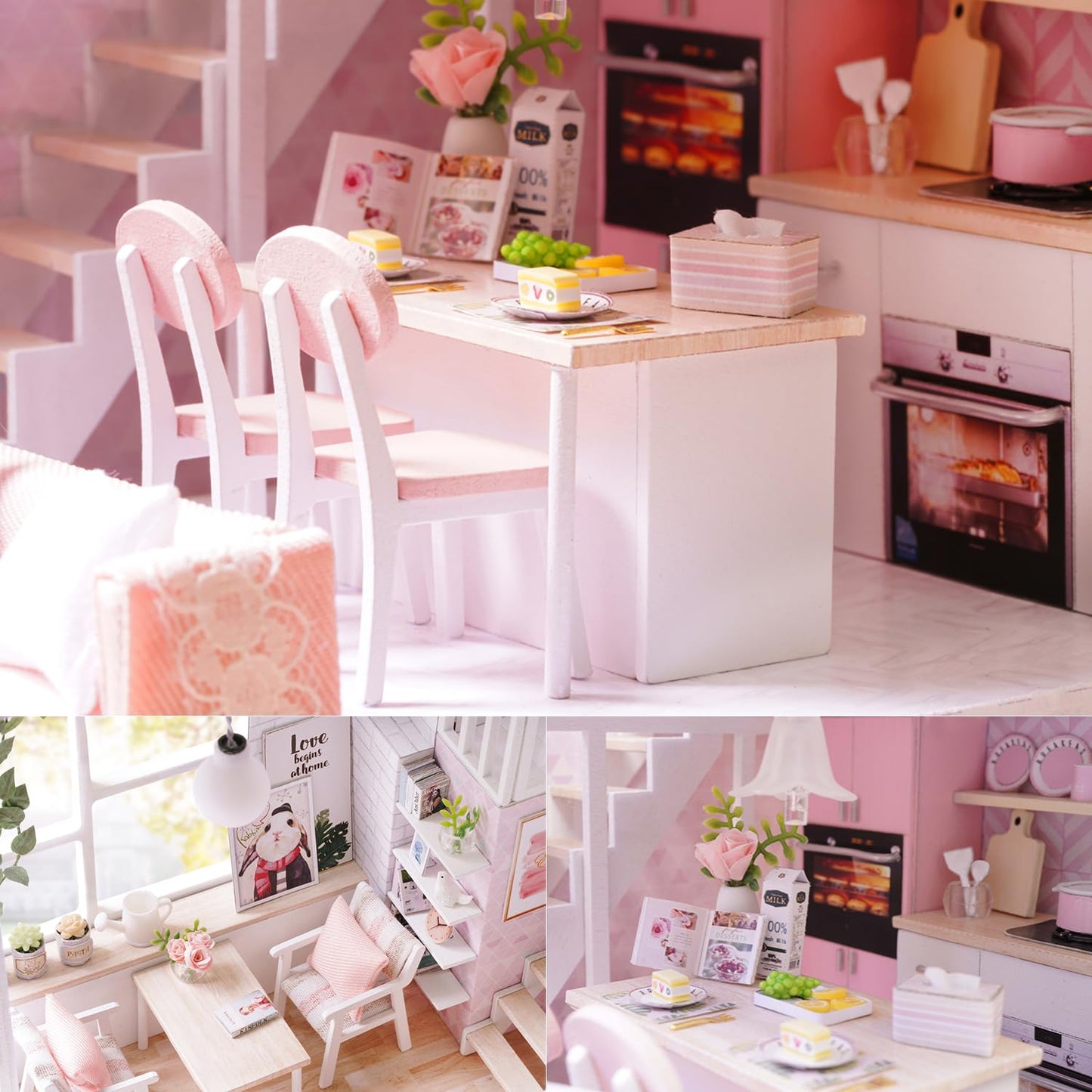 TuKIIE DIY Miniature Dollhouse Kit 1:24 Scale – Dust Proof & Music Movement | Tranquil Life