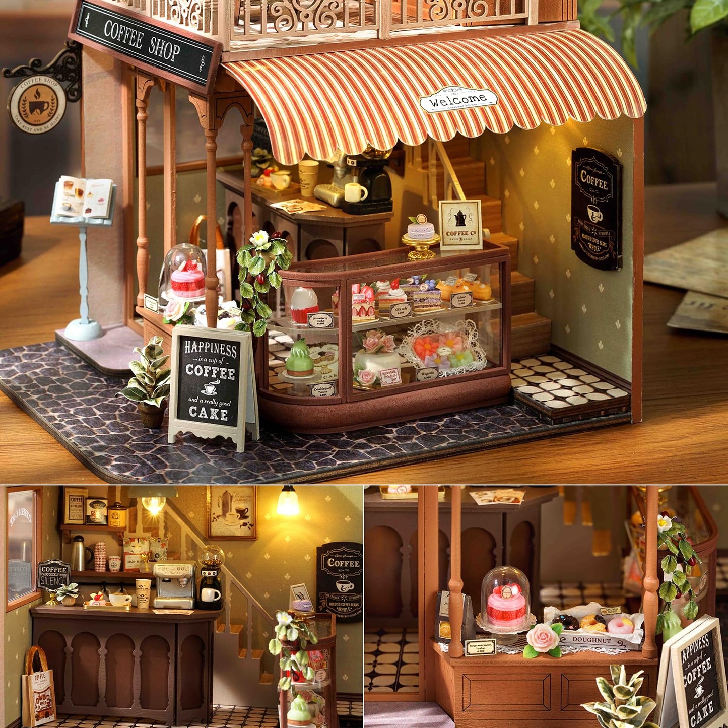 TuKIIE DIY Miniature House Kit 1:24 Scale – Wooden Dollhouse with Furniture, Dust Cover & Music Movement