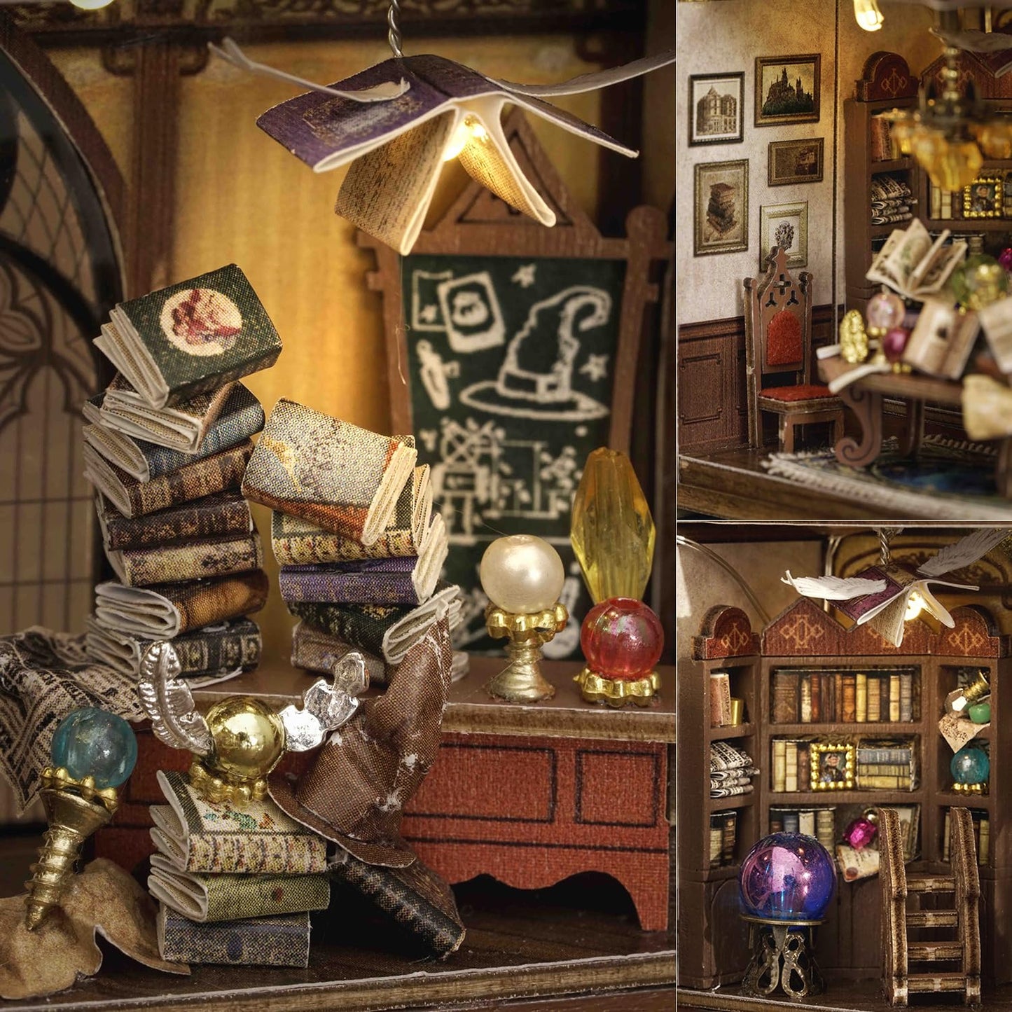 TuKIIE DIY Miniature Dollhouse Kit with Furniture – 1:32 Open & Closed Magic Room Nook