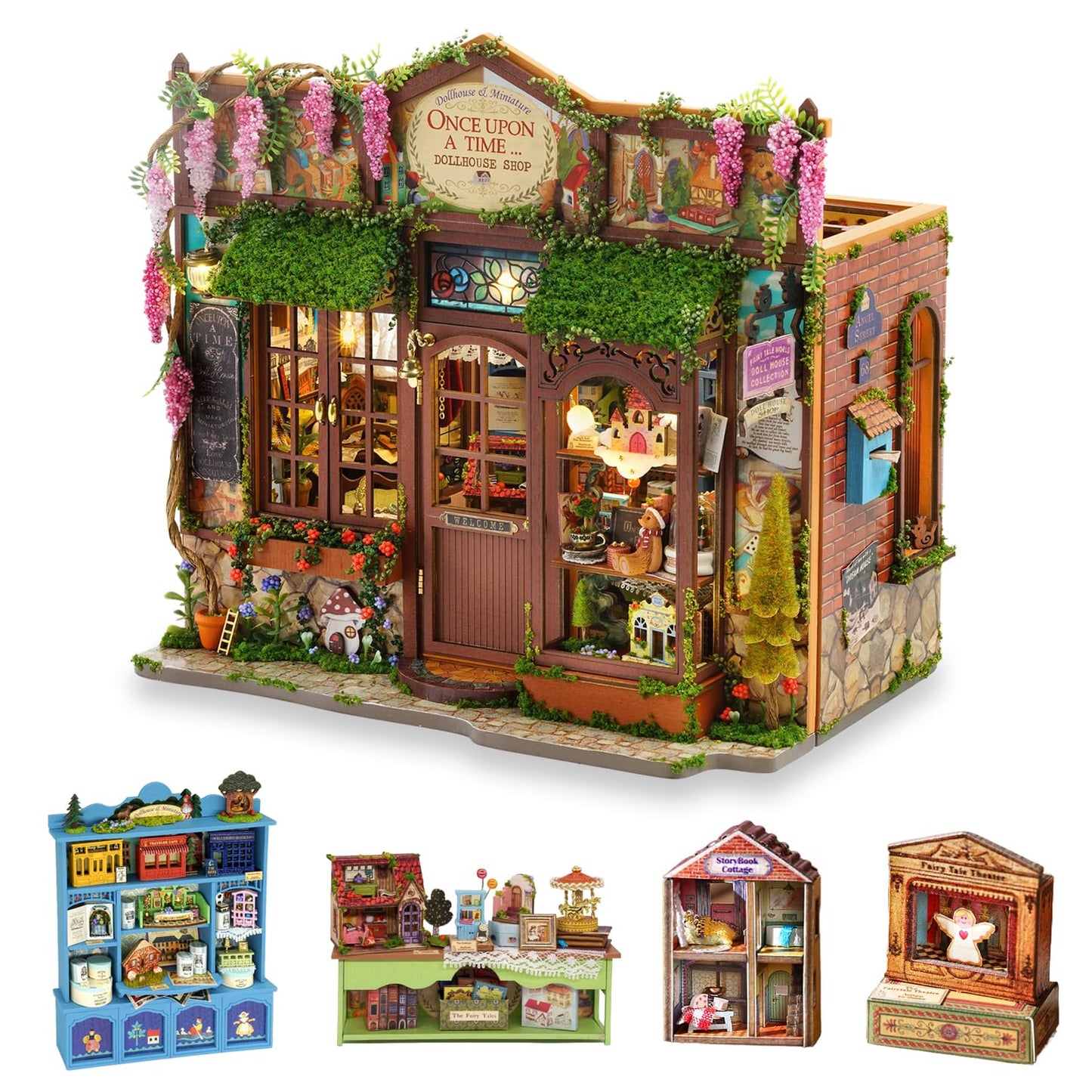 TuKIIE DIY Miniature House Kit 1:24 Scale – Open & Closed Dollhouse with Dust-Proof Cover