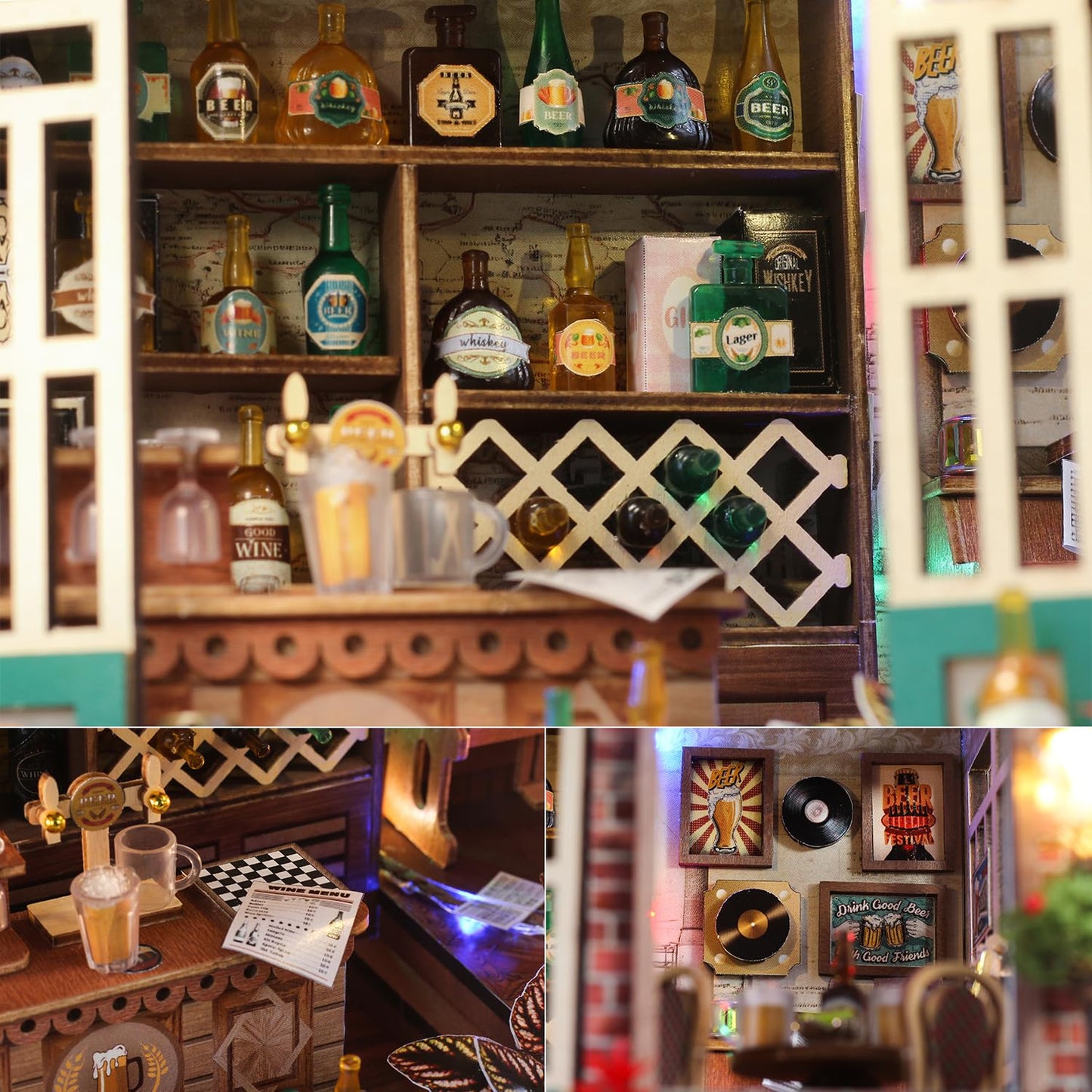 TuKIIE DIY Miniature House Kit 1:24 – Beer Bar with Furniture & Lighting