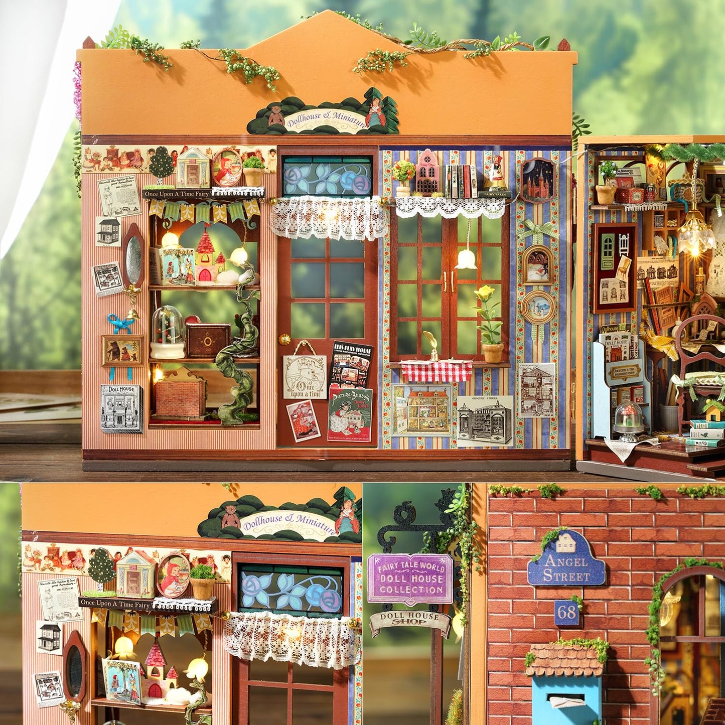 TuKIIE DIY Miniature House Kit 1:24 Scale – Open & Closed Dollhouse with Dust-Proof Cover