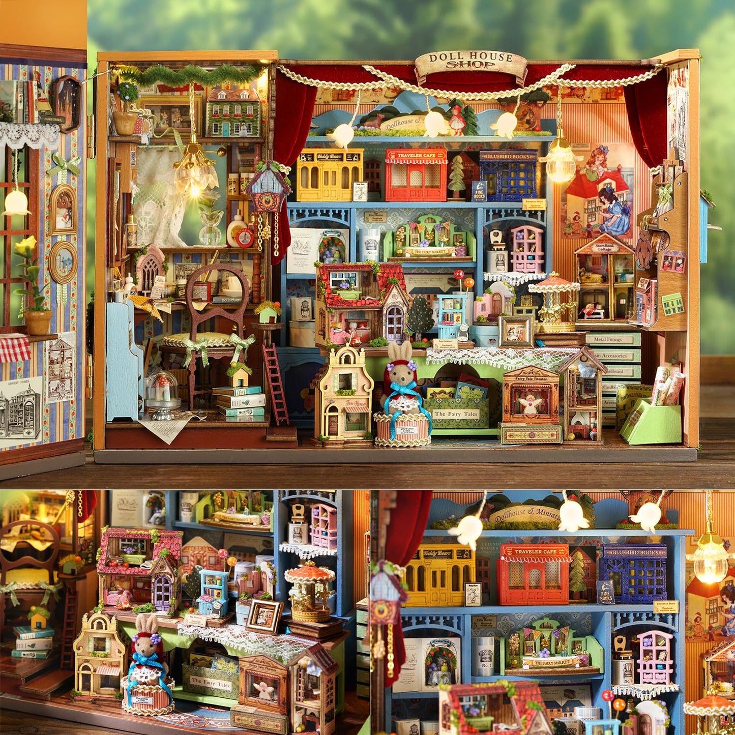 TuKIIE DIY Miniature House Kit 1:24 Scale – Open & Closed Dollhouse with Dust-Proof Cover