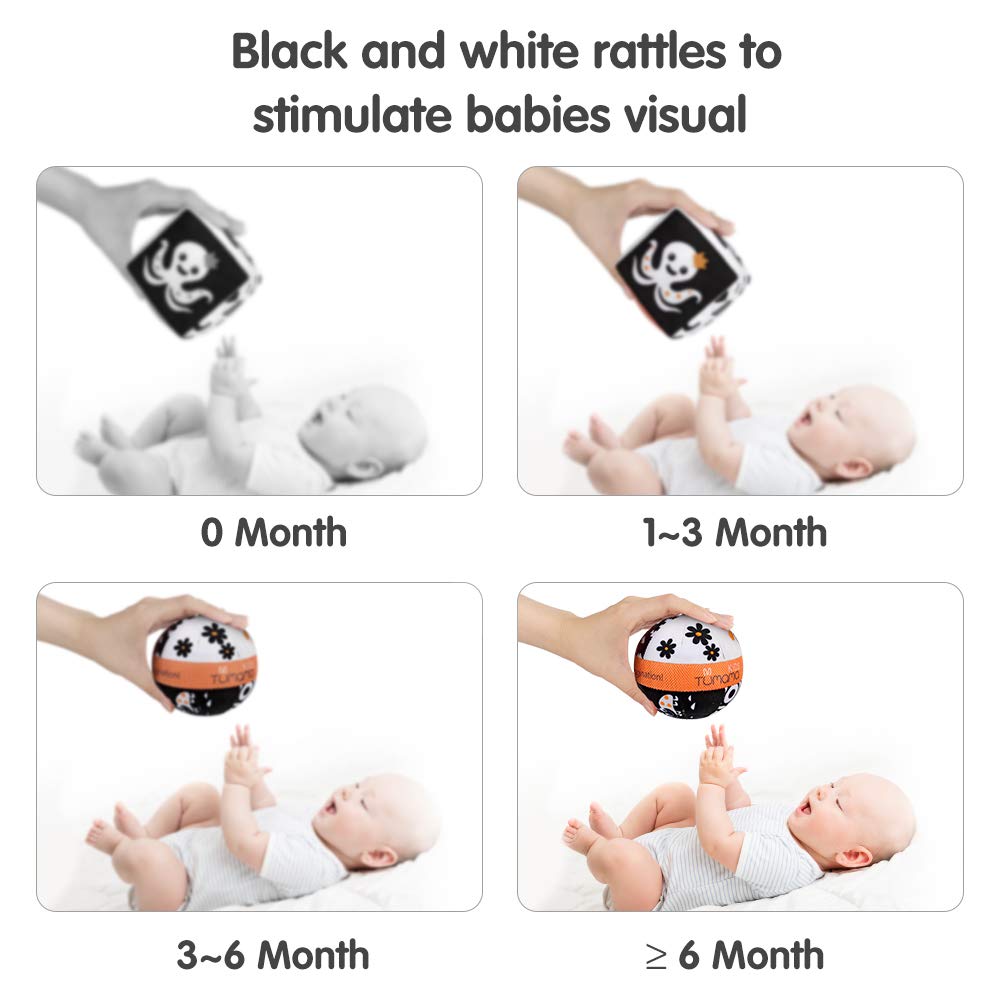 TUMAMA High Contrast Shapes Sets – 4 Pack Black & White Baby Toys