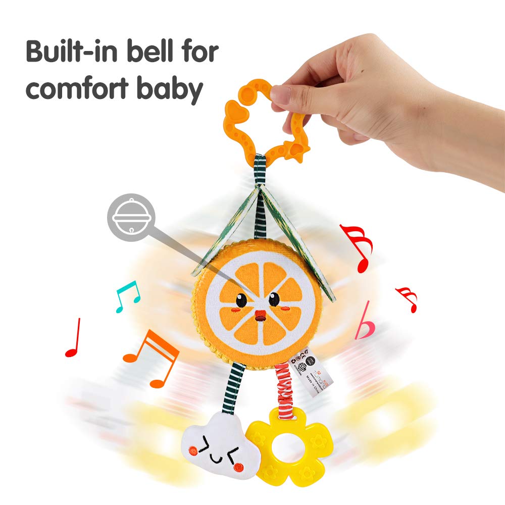 TUMAMA KIDS Hanging Fruit Rattle Set – Plush Baby Toys for 3–12 Months (4 Pack)