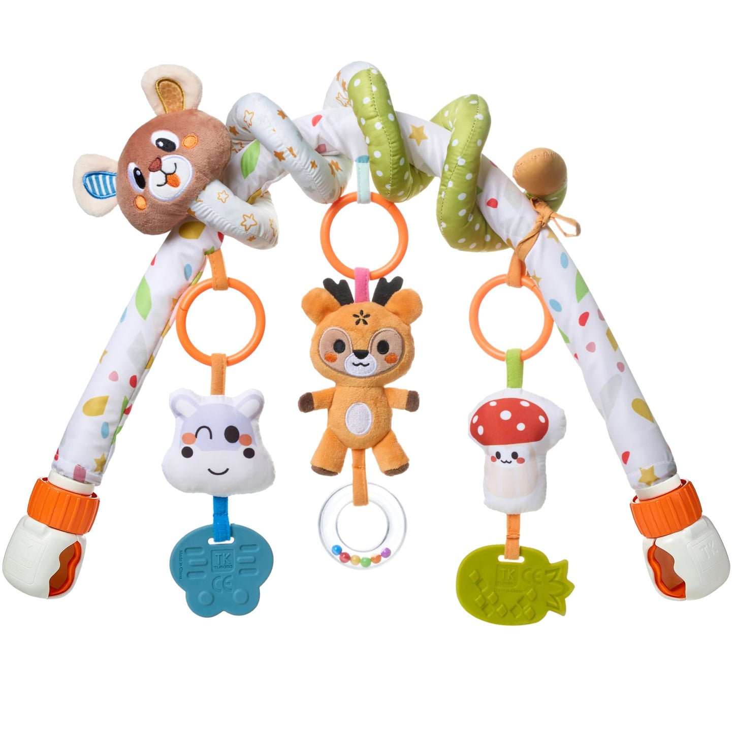 TUMAMA Baby Activity Arch with Bear Spiral Toy – 3-in-1 Crib & Stroller Toy for 0-12 Months