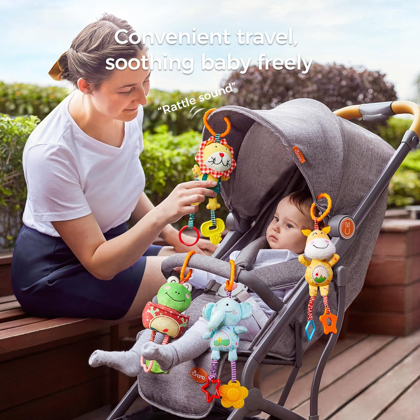 TUMAMA KIDS Baby Toys for 0–12 Months | 4-Pack Plush Handbells & Rattles