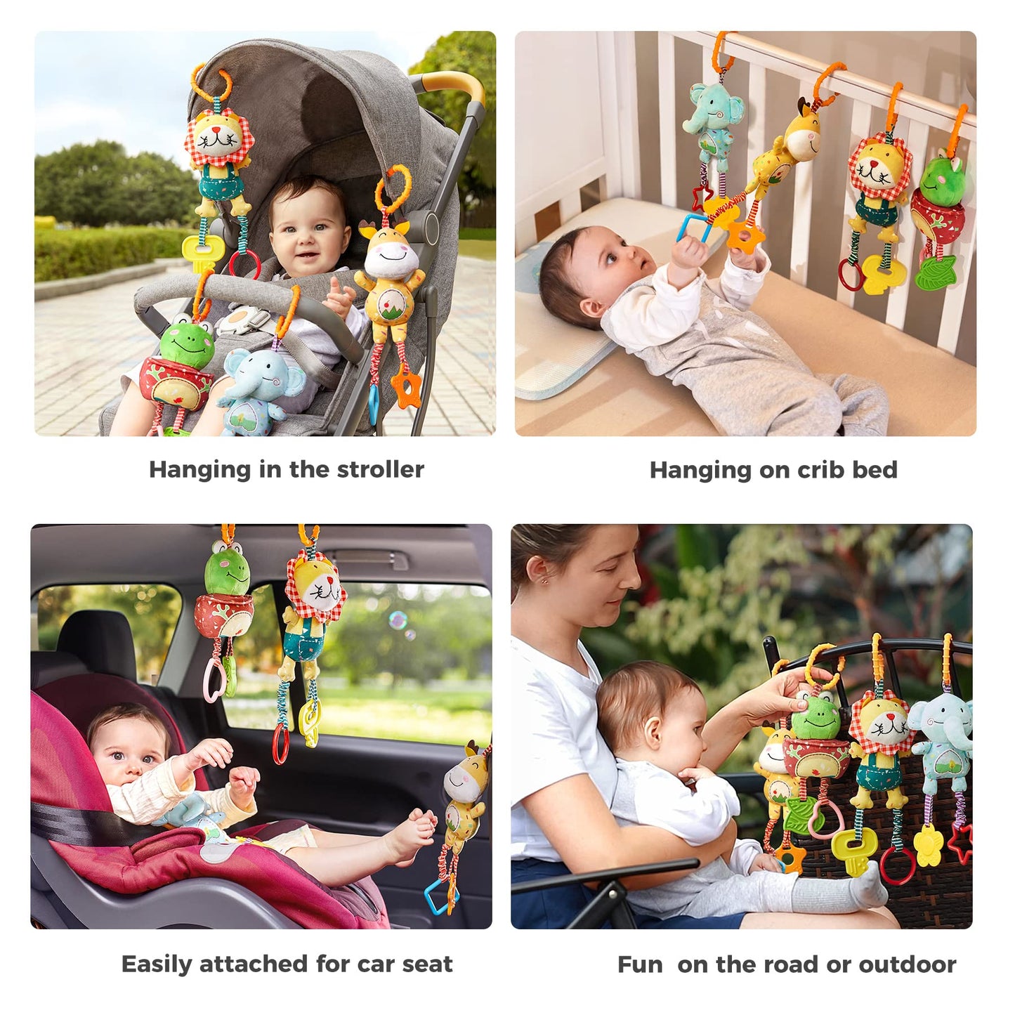 TUMAMA KIDS Baby Toys for 0–12 Months | 4-Pack Plush Handbells & Rattles