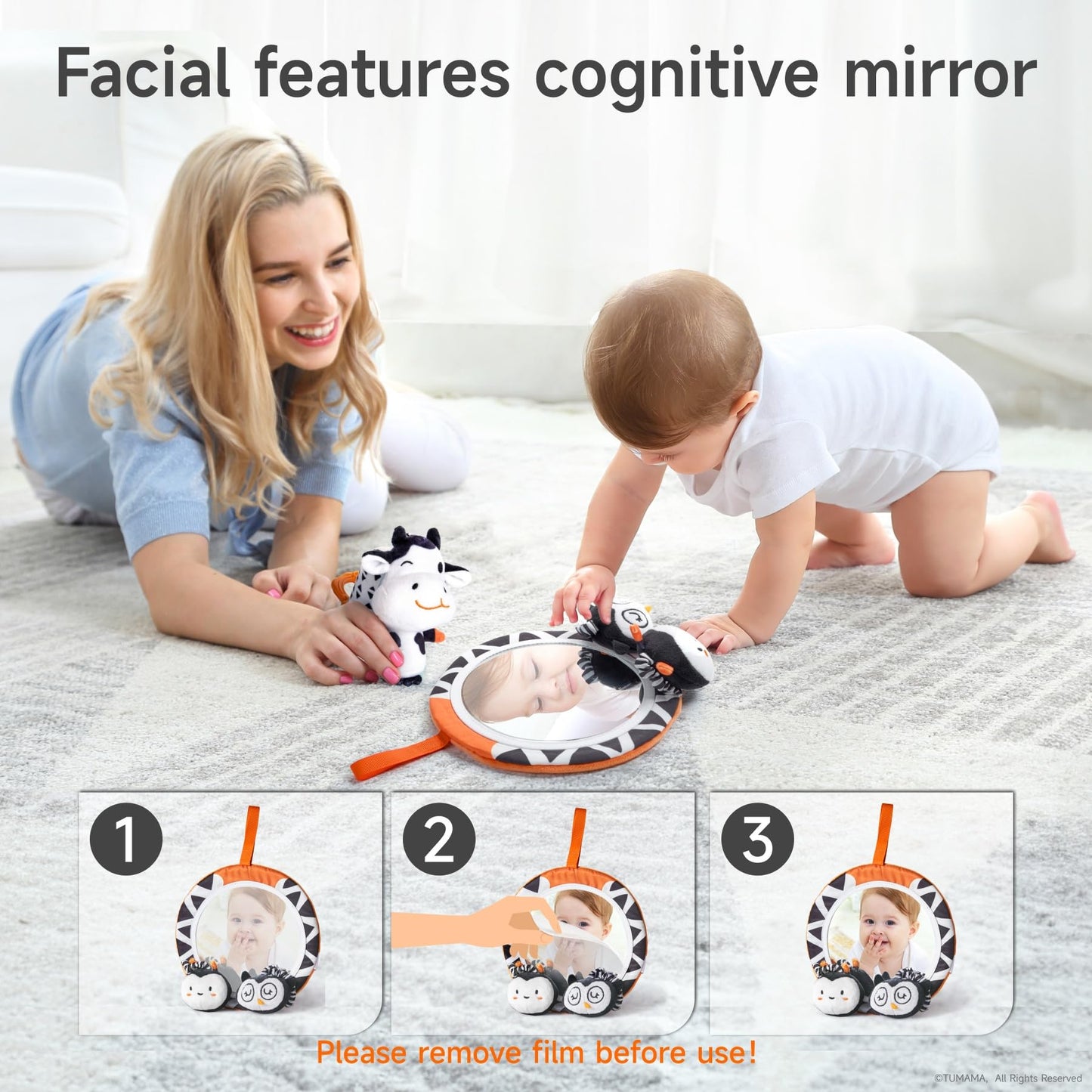 TUMAMA KIDS Black & White Baby Toys — High-Contrast Tummy Time & Montessori Sensory Set