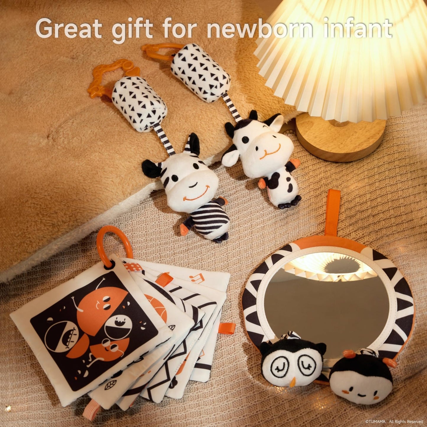 TUMAMA KIDS Black & White Baby Toys — High-Contrast Tummy Time & Montessori Sensory Set