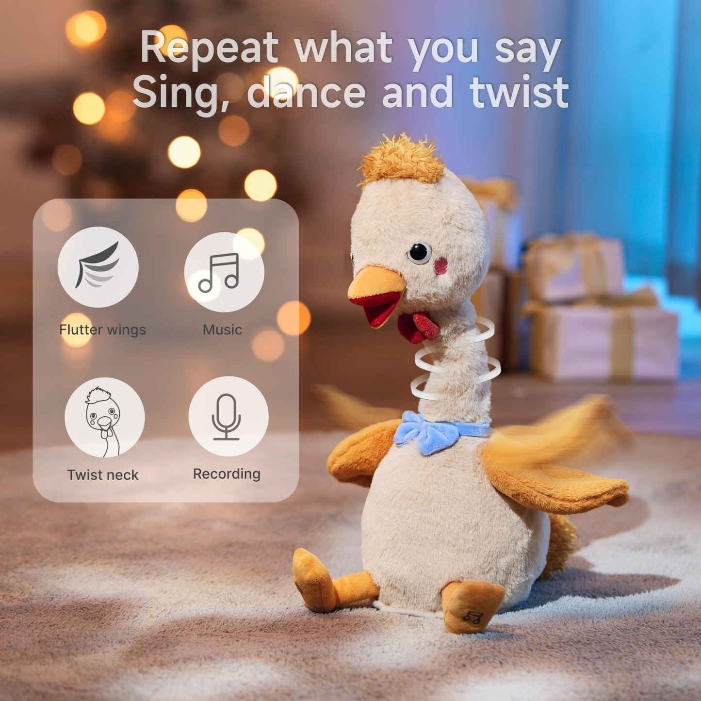 TUMAMA KIDS Dancing Talking Chicken Toy – Interactive Plush Chick for Babies and Kids | Singing, Recording & Repeating