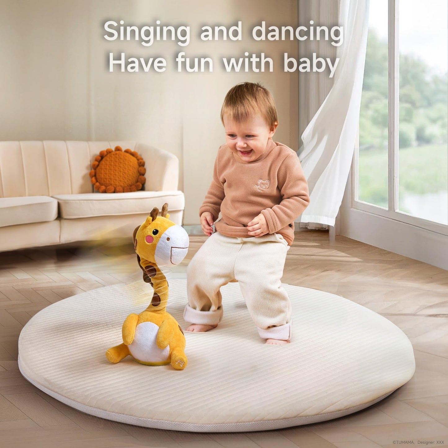 TUMAMA KIDS Dancing Talking Giraffe Toy – Interactive Plush Giraffe That Dances, Sings, and Repeats