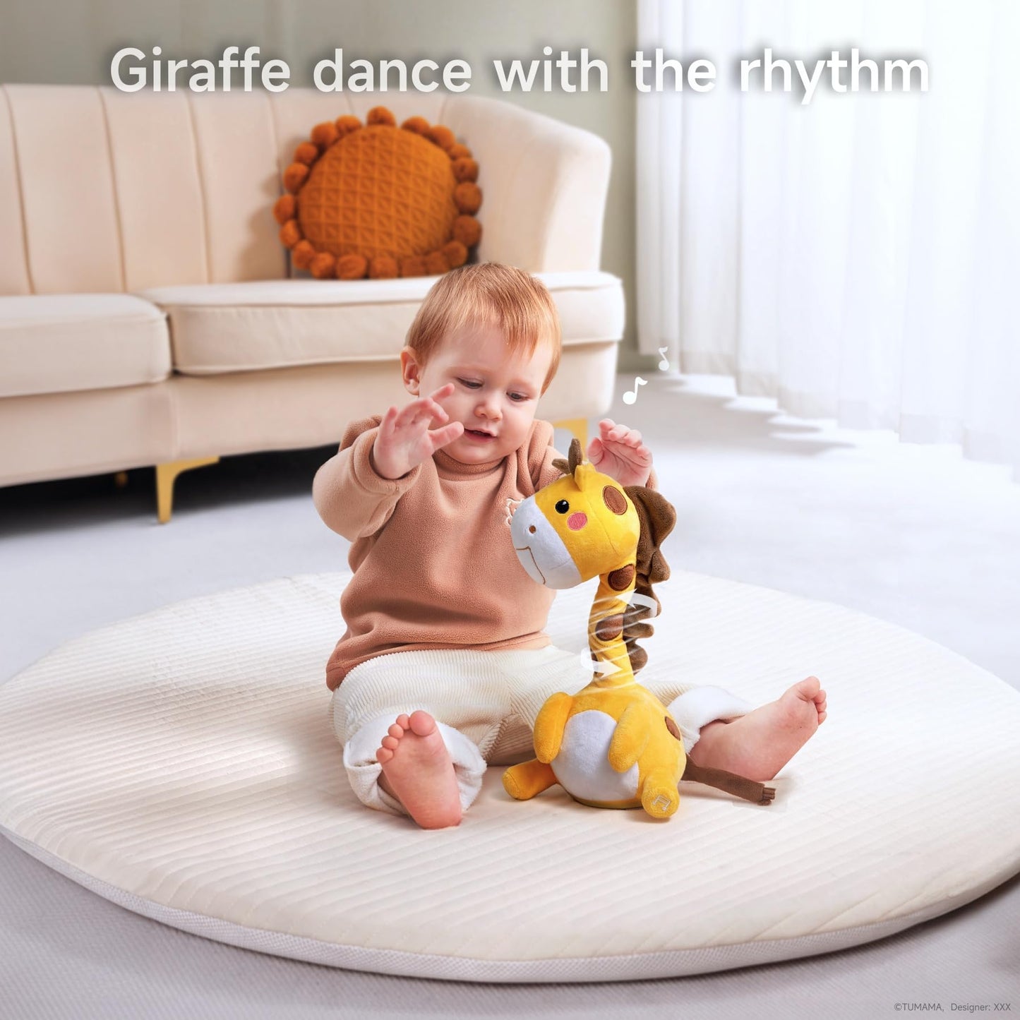 TUMAMA KIDS Dancing Talking Giraffe Toy – Interactive Plush Giraffe That Dances, Sings, and Repeats