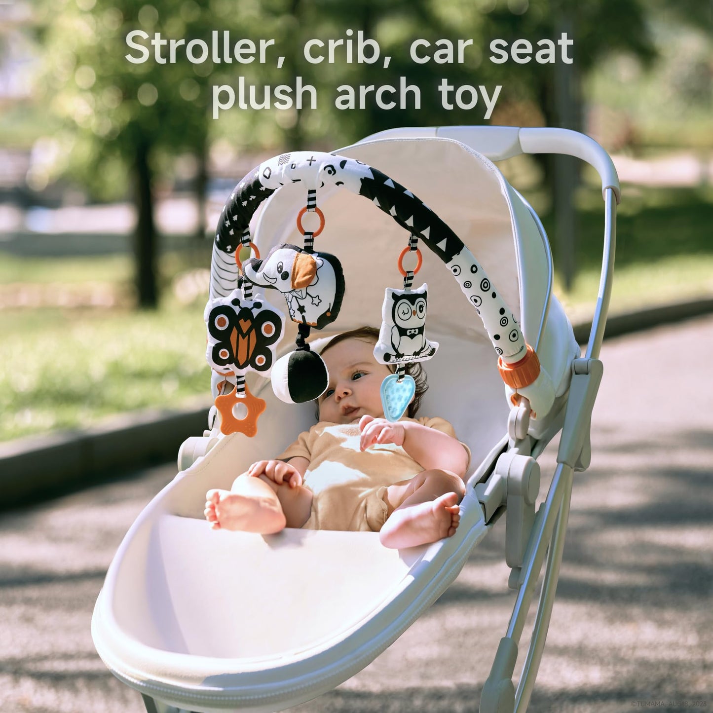 TUMAMA KIDS Baby Car Seat Toys 0-6 Months – Stroller Arch Rattle Set
