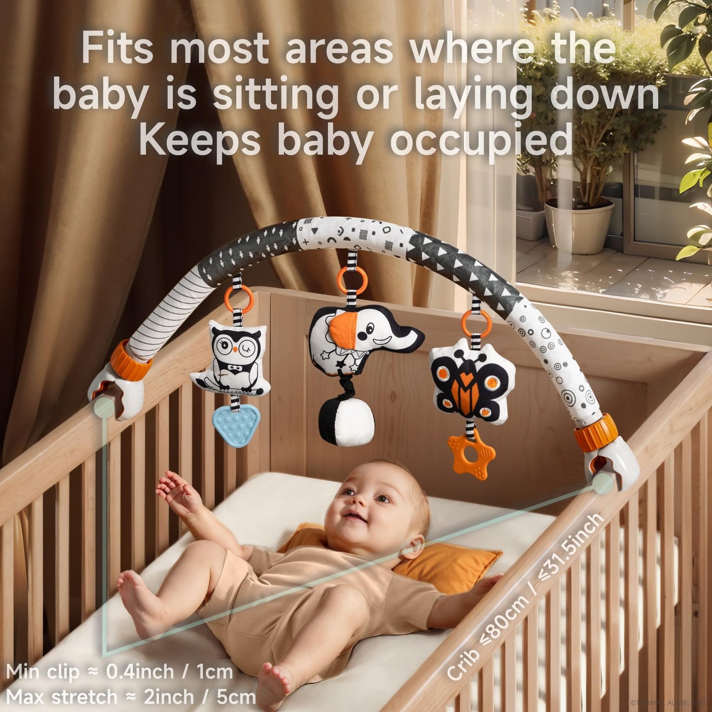 TUMAMA KIDS Baby Car Seat Toys 0-6 Months – Stroller Arch Rattle Set