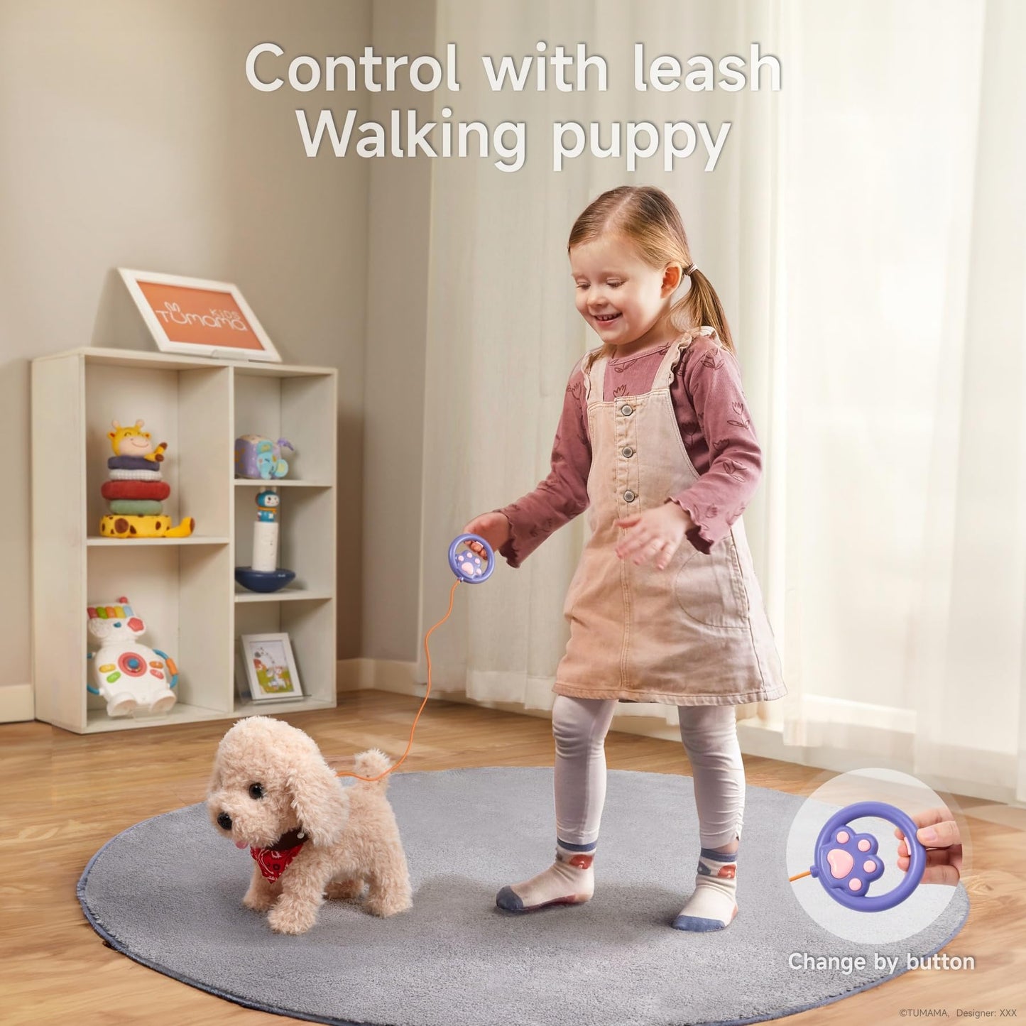 TUMAMA KIDS Remote Control Plush Puppy Toy – Walks, Barks, Dress Up Gift for Ages 3-6