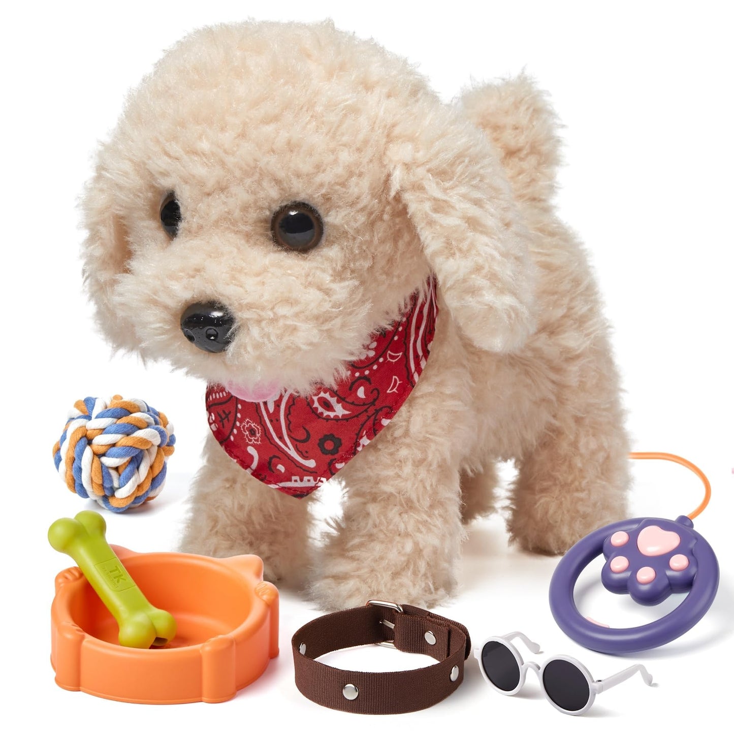 TUMAMA KIDS Remote Control Plush Puppy Toy – Walks, Barks, Dress Up Gift for Ages 3-6