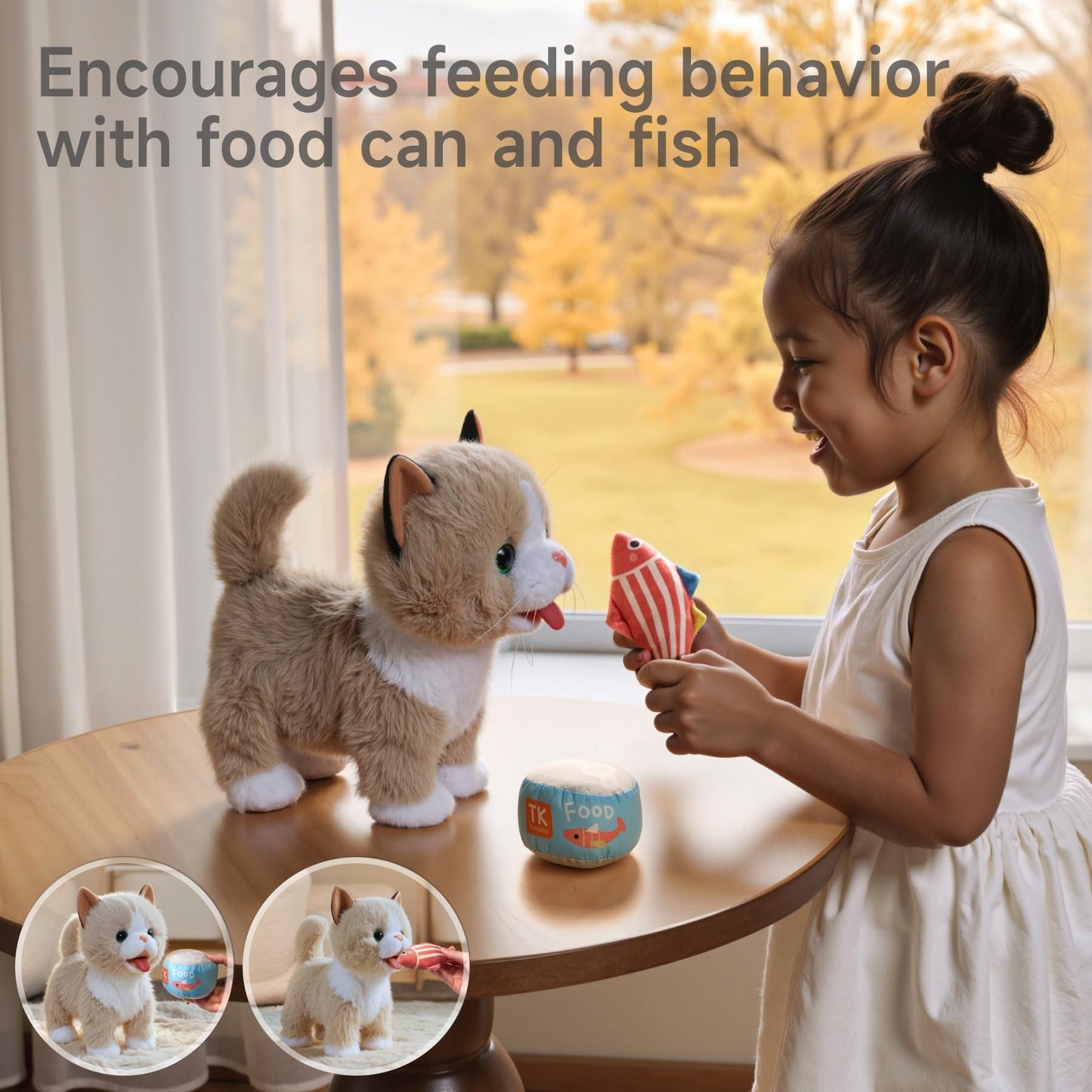 TUMAMA KIDS Walking Talking Cat Set — Interactive Plush Cat with Remote Leash | Gift for Kids 3-7