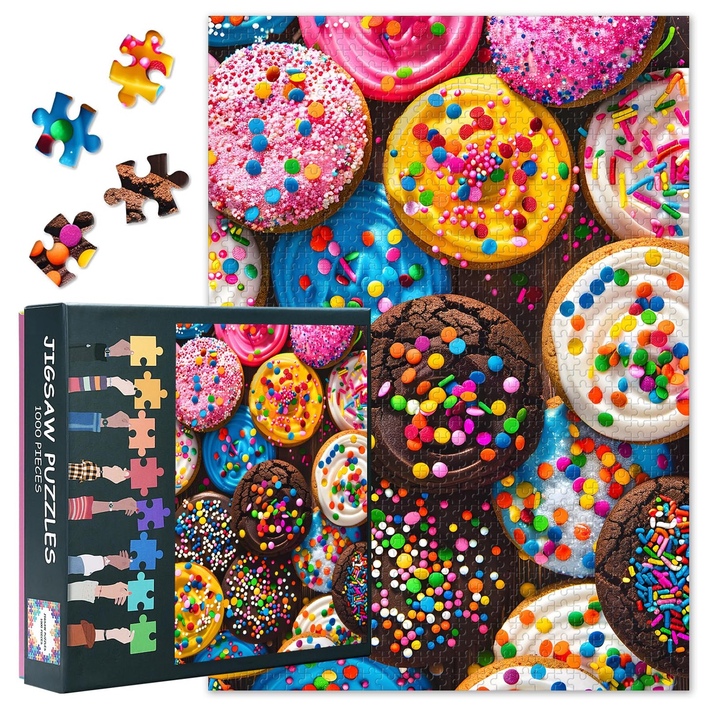 TUMOVO 1000-Piece Candyland Cakes Puzzle for Adults — Bold Sugar-Themed Jigsaw, 27.5 x 19.7 in