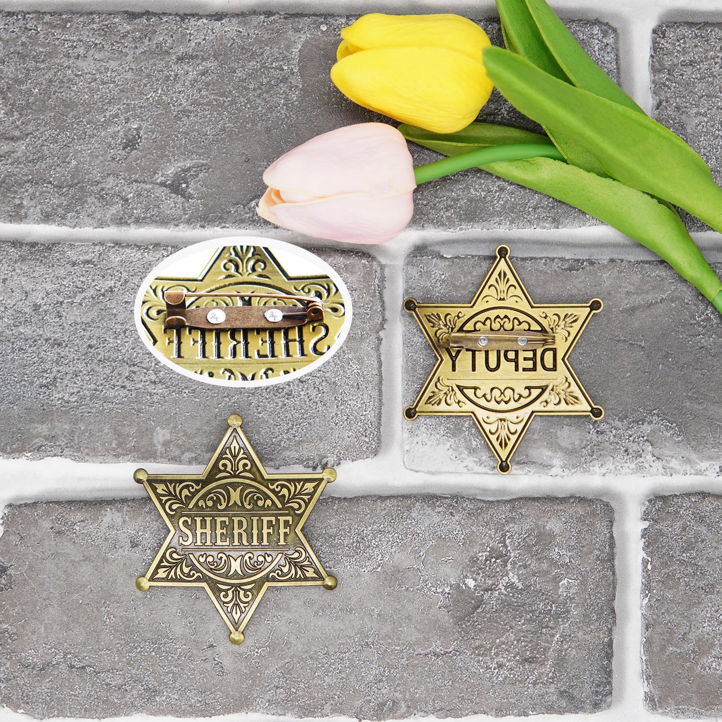 2 Pack Sheriff Deputy Badges – Metal Western Badges by TungminJ