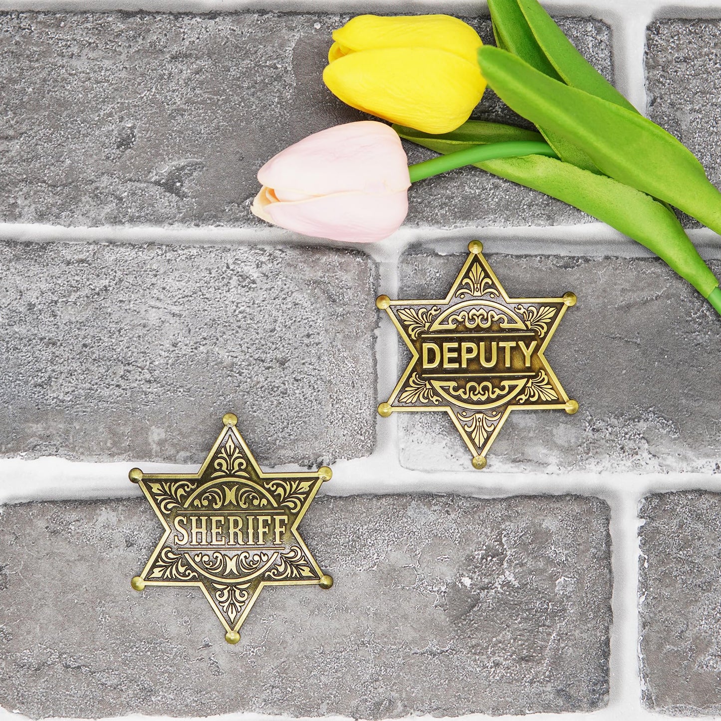 2 Pack Sheriff Deputy Badges – Metal Western Badges by TungminJ