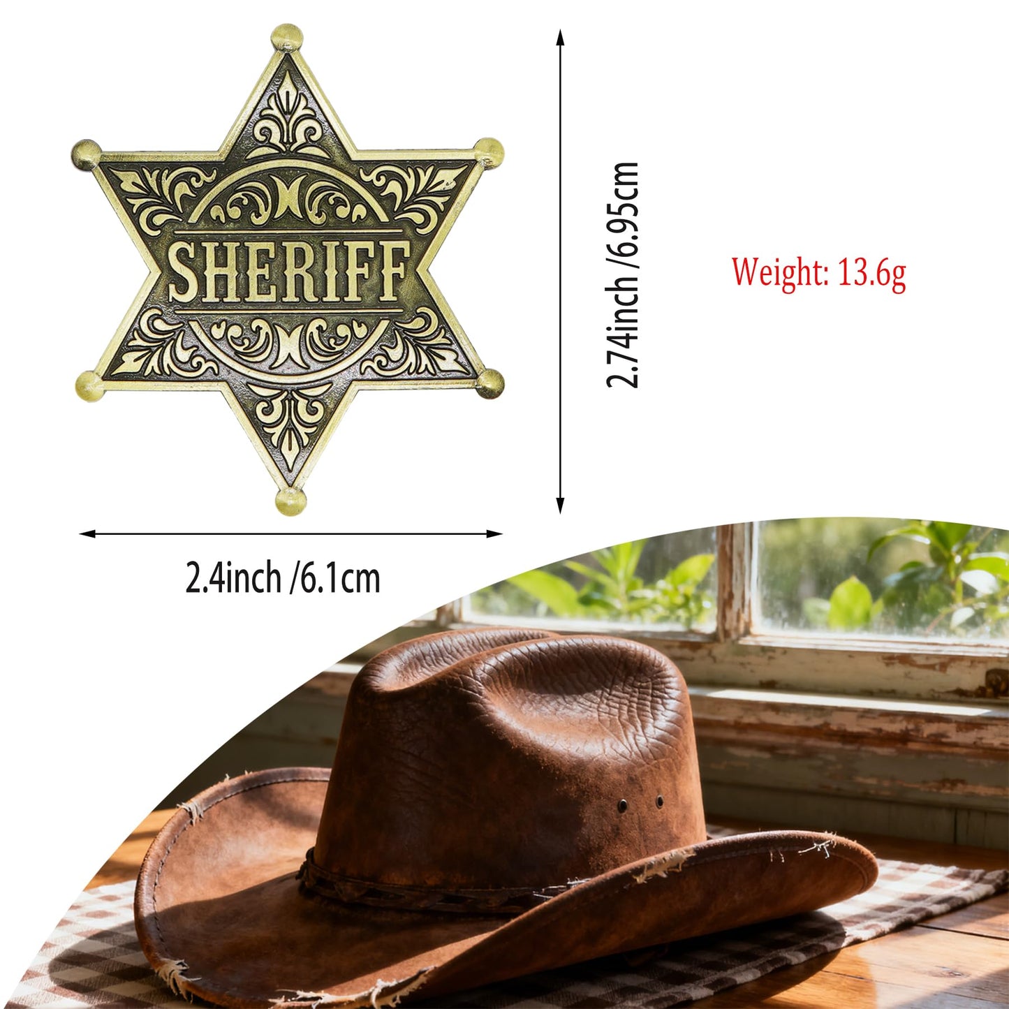 2 Pack Sheriff Deputy Badges – Metal Western Badges by TungminJ