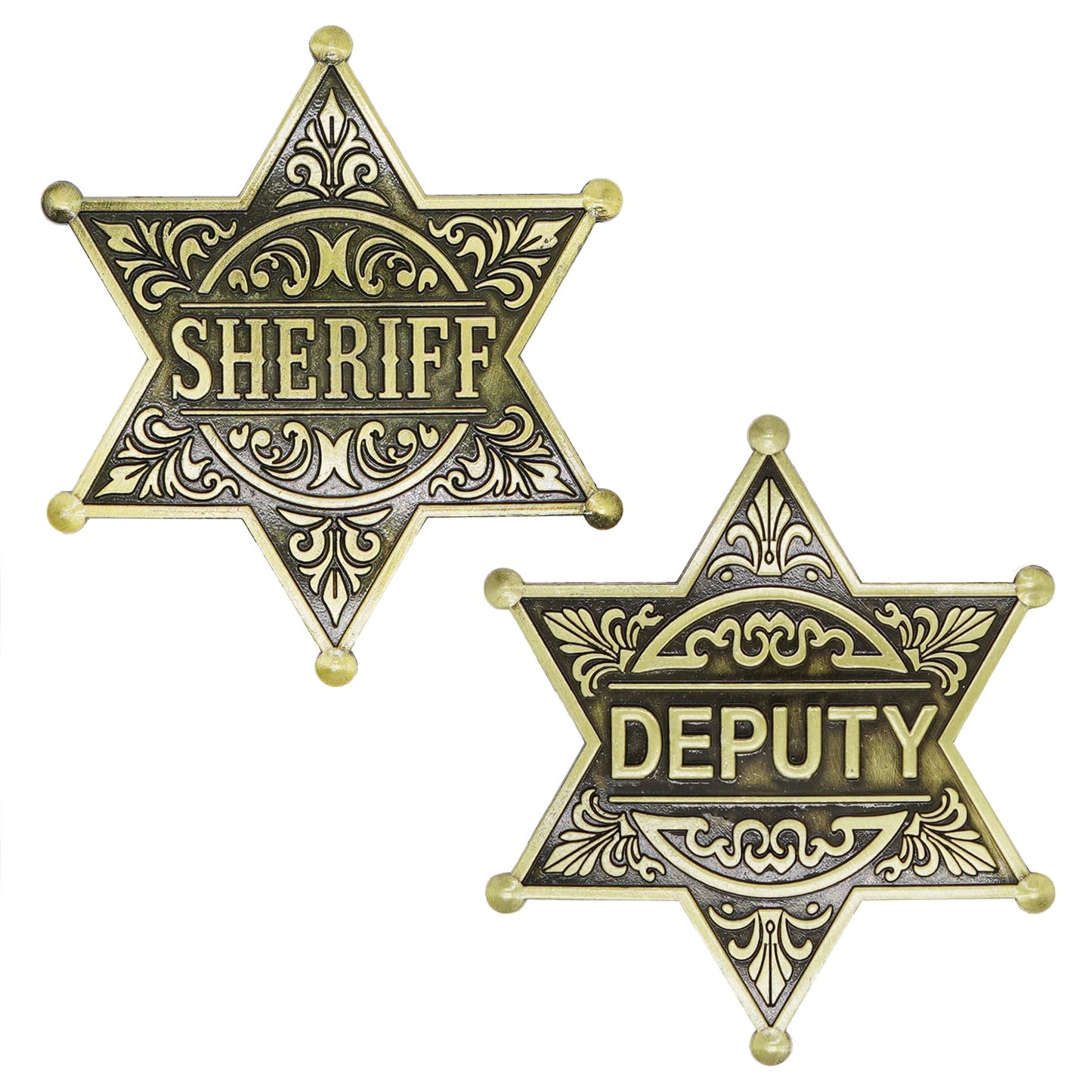 2 Pack Sheriff Deputy Badges – Metal Western Badges by TungminJ