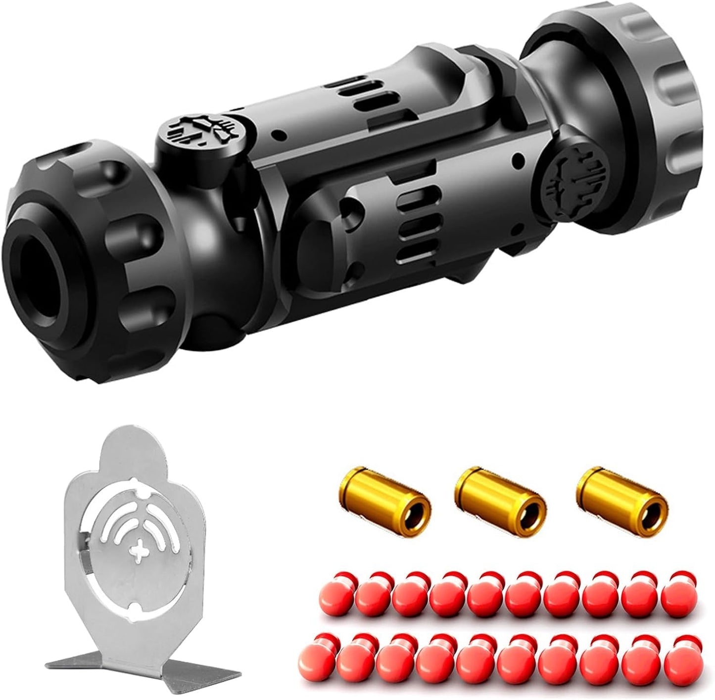 Tungsten Steel Fidget Gun Toy | Textured Spinner, Silent Click, Gyro Rotation for Adults