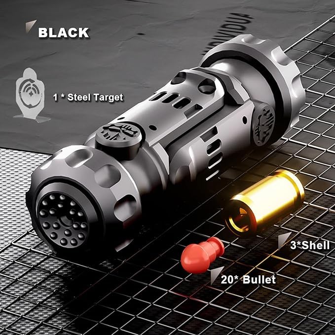 Tungsten Steel Fidget Gun Toy | Textured Spinner, Silent Click, Gyro Rotation for Adults