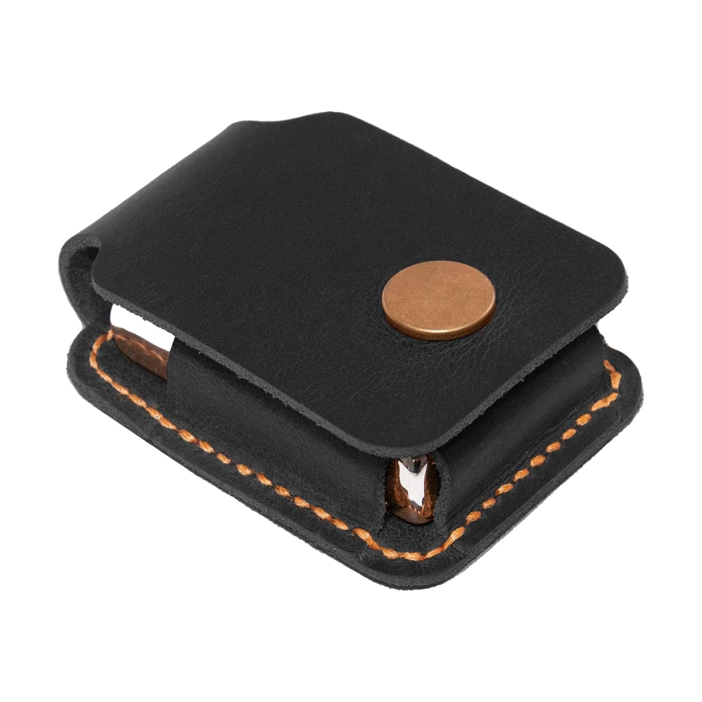 Turbosnail Handmade Leather Lighter Case – Black Zippo Cover | Gift for Him or Her