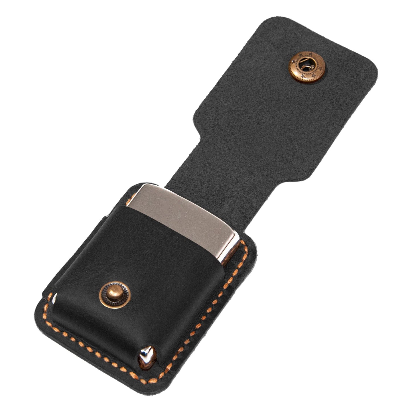 Turbosnail Handmade Leather Lighter Case – Black Zippo Cover | Gift for Him or Her