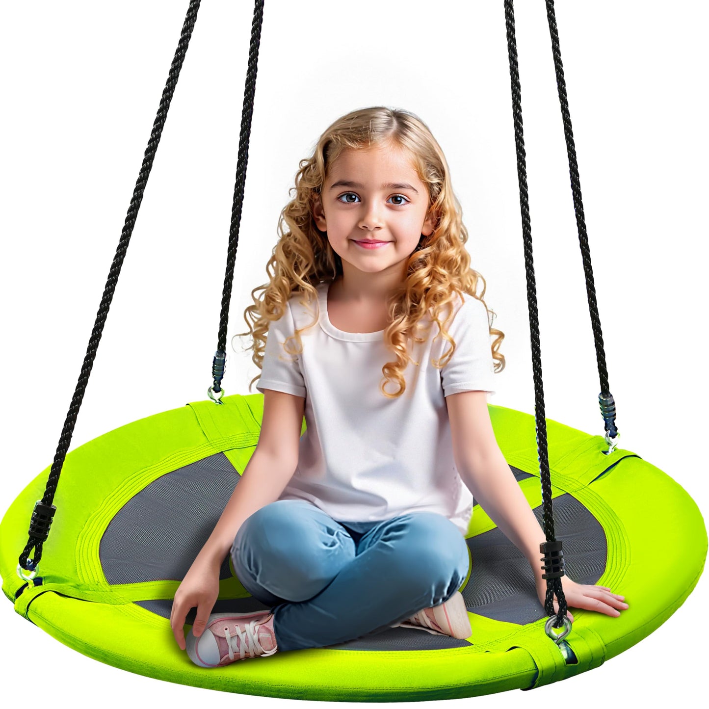 TURFEE 40-Inch Saucer Swing for Tree with 900Lb Capacity, Straps & Carabiners
