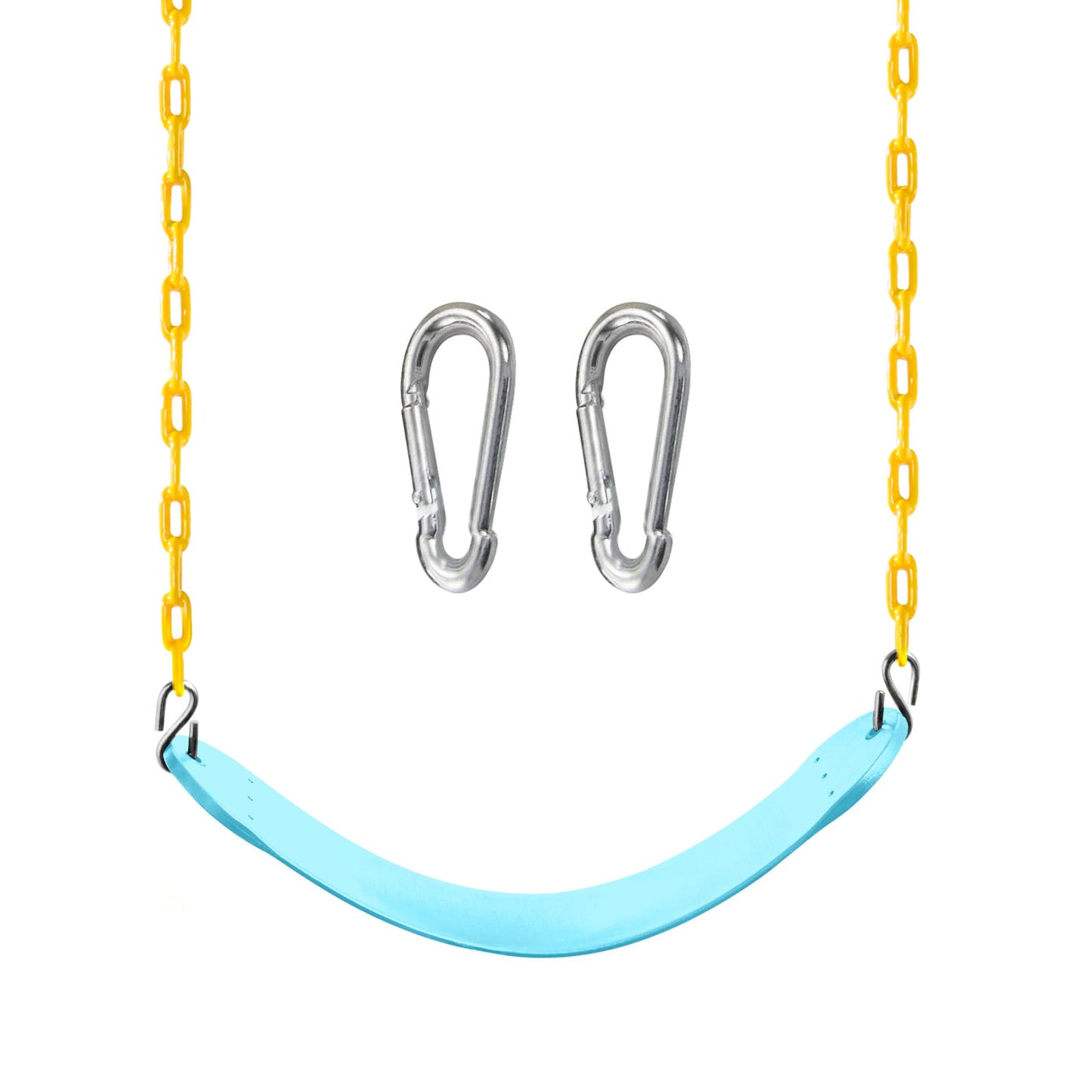 TURFEE Swing for Outdoor Swing Set — Heavy-Duty Chain Replacement Kit (Blue 2) | Backyard Playground Accessories