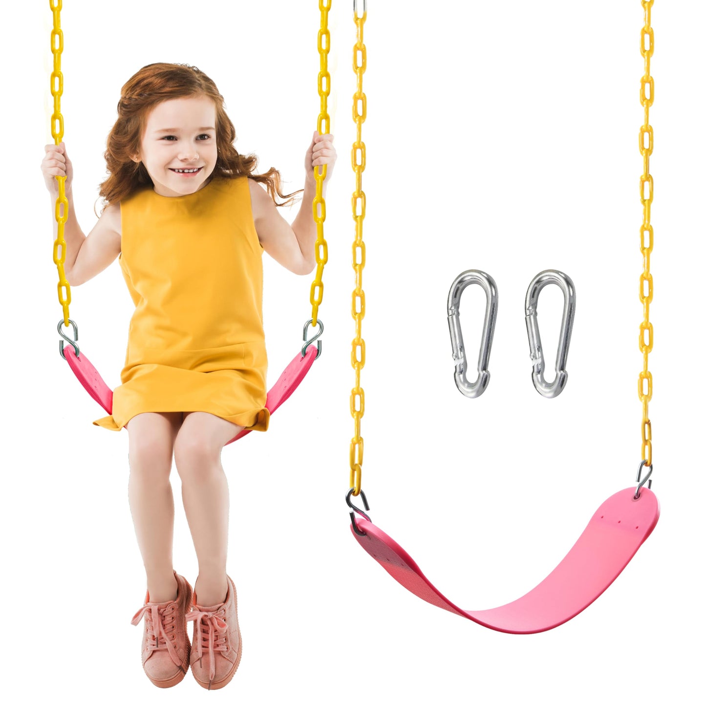 TURFEE Pink SwingSeat Replacement Kit – Heavy-Duty Chains & Easy Install