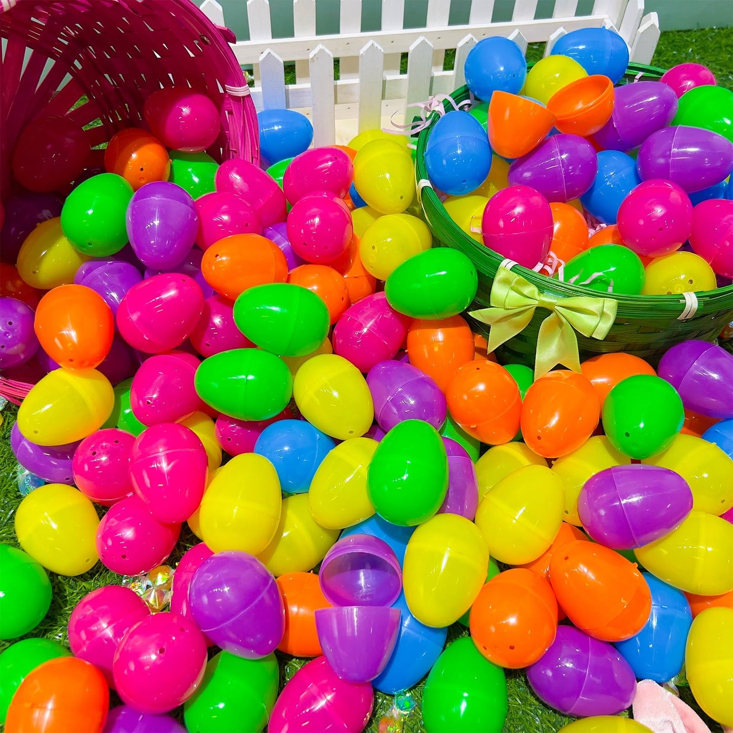 TURNMEON 500-Count Large 3.1-Inch Plastic Easter Eggs Bulk – Fillable & Reusable